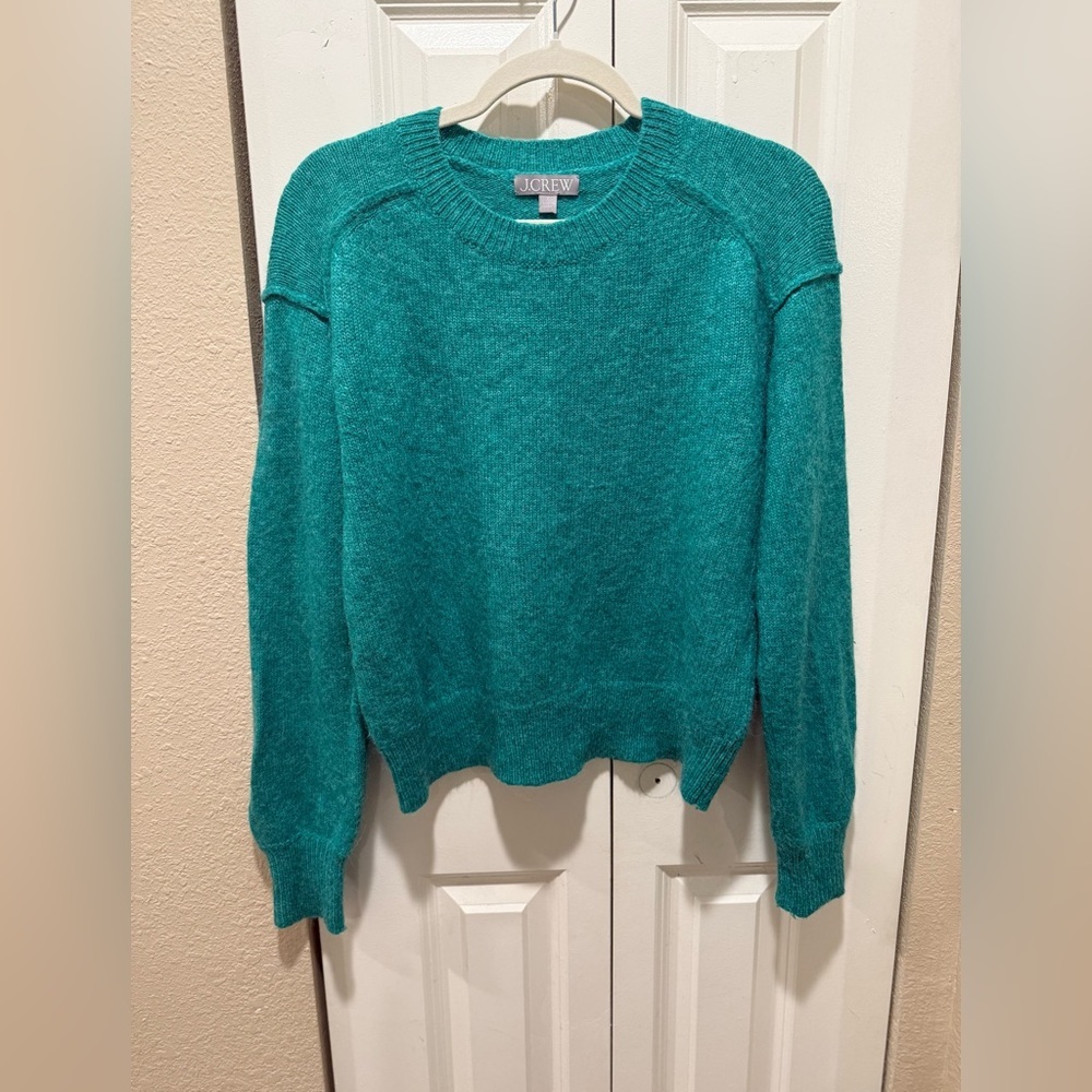 J.Crew Relaxed Pullover Sweater Merino/Alpaca Blend Kelly Green,Small - Picture 5 of 8